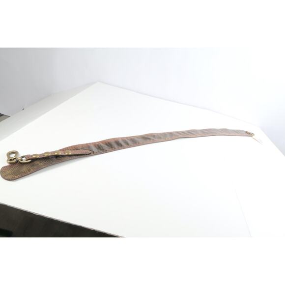 Vintage Snake Print Leather Wide Waist Belt Size L Textured Statement Italy main image 9
